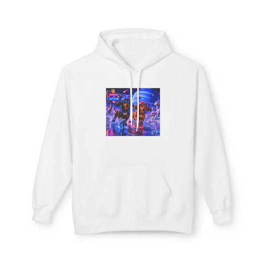 Cyber City Bear Hoodie — Neon Retro Vaporwave Streetwear