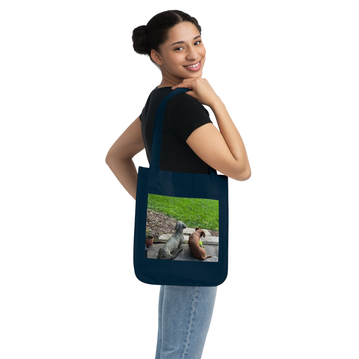 Canvas Tote Bag — Cute Dog Photo Eco Shopper