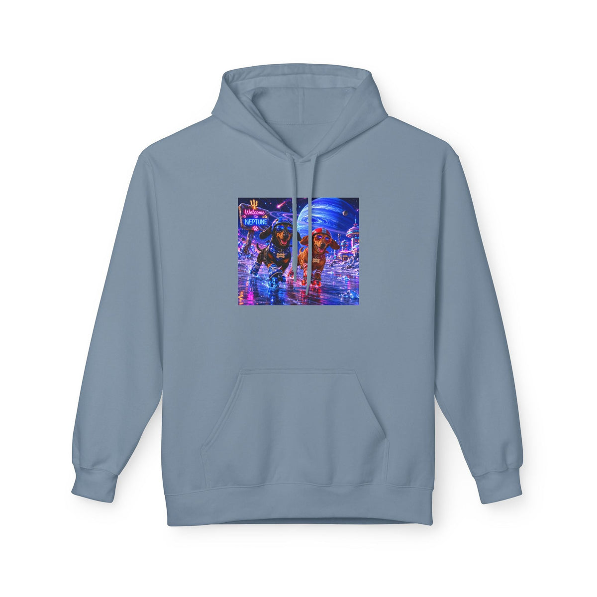 Cyber City Bear Hoodie — Neon Retro Vaporwave Streetwear