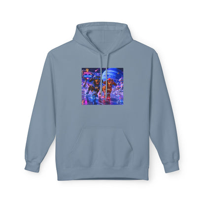 Cyber City Bear Hoodie — Neon Retro Vaporwave Streetwear