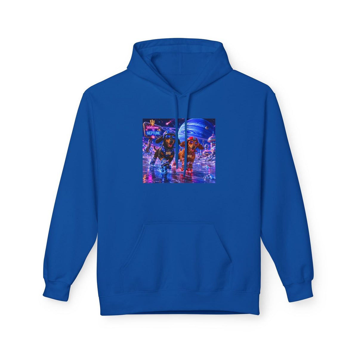 Cyber City Bear Hoodie — Neon Retro Vaporwave Streetwear