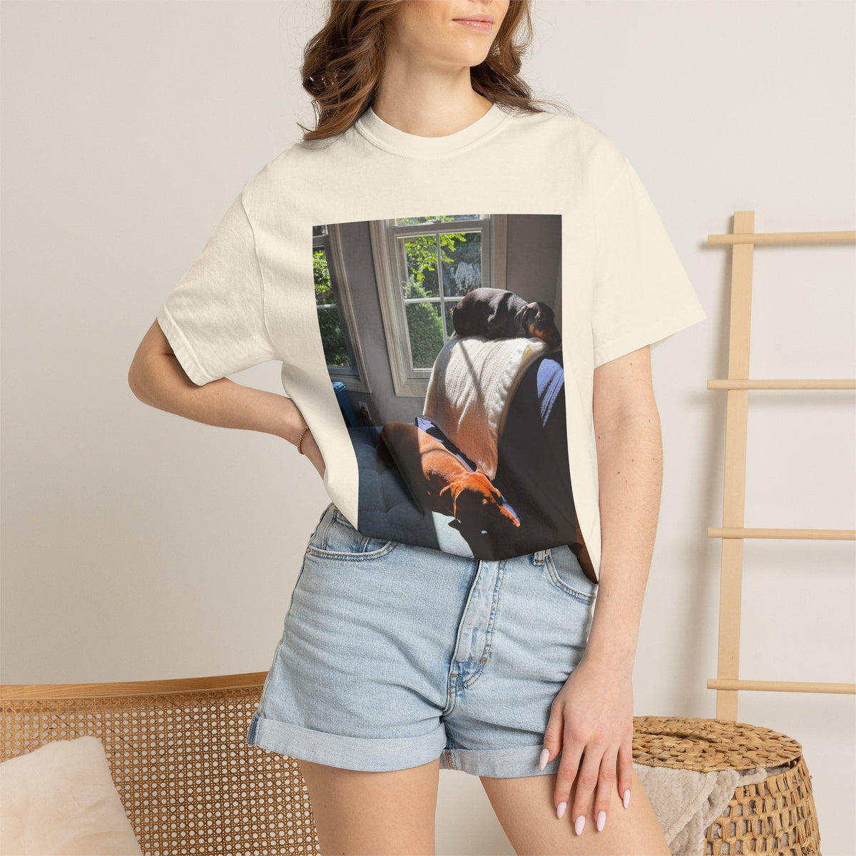 T-Shirt — Photo Print of Dogs Lounging in Sunlight