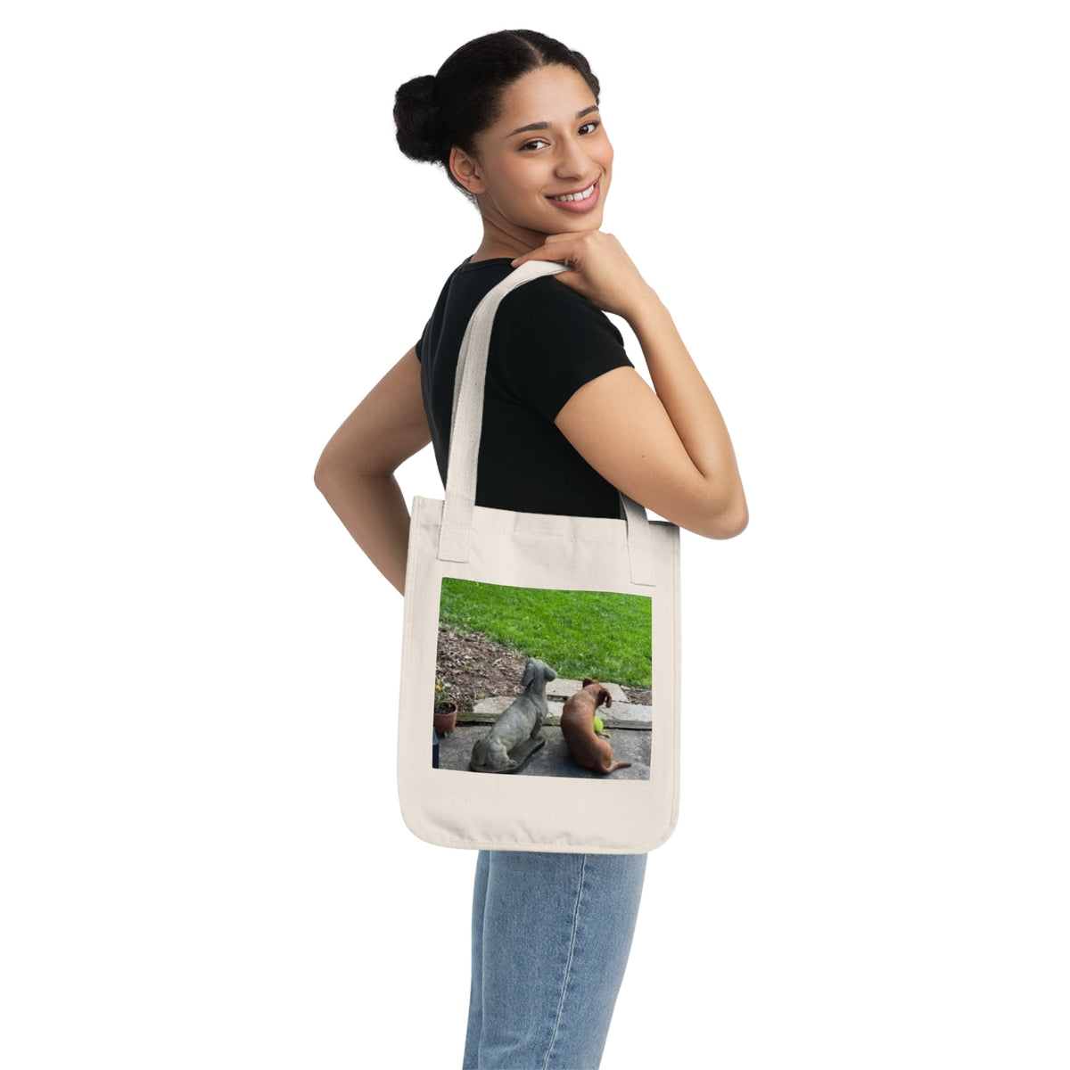 Canvas Tote Bag — Cute Dog Photo Eco Shopper