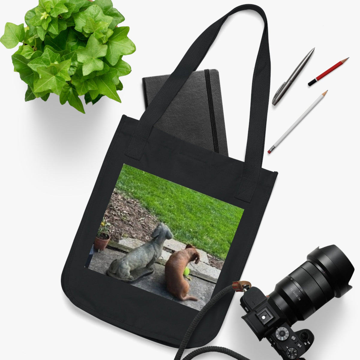 Canvas Tote Bag — Cute Dog Photo Eco Shopper