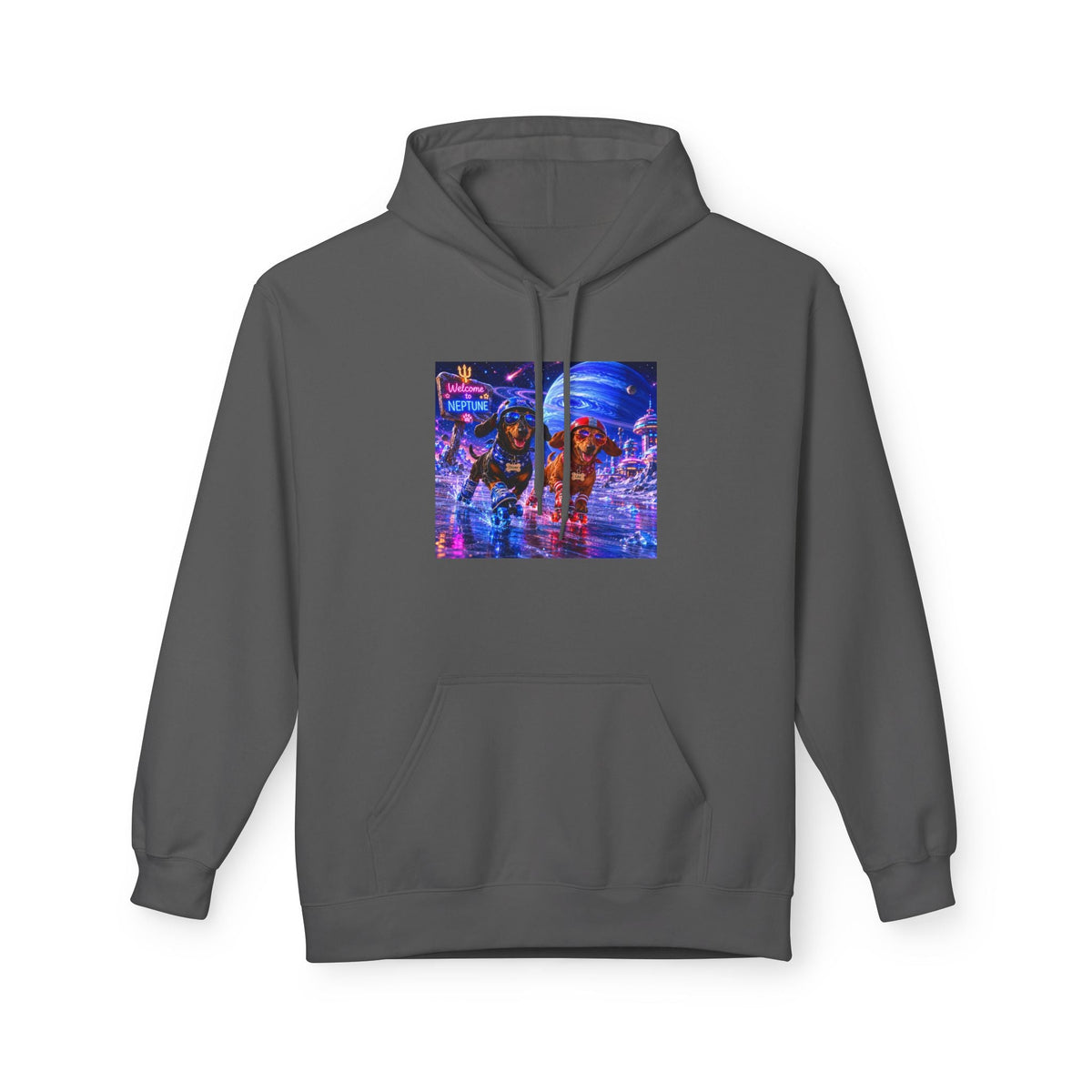 Cyber City Bear Hoodie — Neon Retro Vaporwave Streetwear