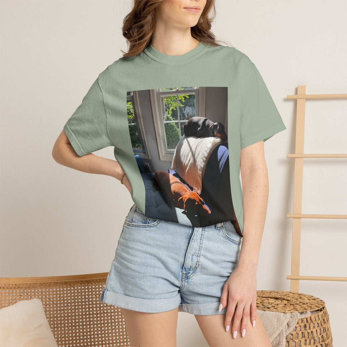 T-Shirt — Photo Print of Dogs Lounging in Sunlight